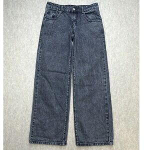Love Soho Women 4 Gray Acid Wash Y2K Grunge Wide Leg  Low Rise Skater Girl Jeans
